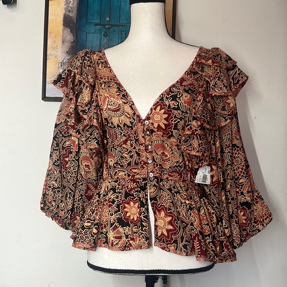 NWT!! Love the Label Anthropologie Jaipur Printed Top - Picture 3 of 8